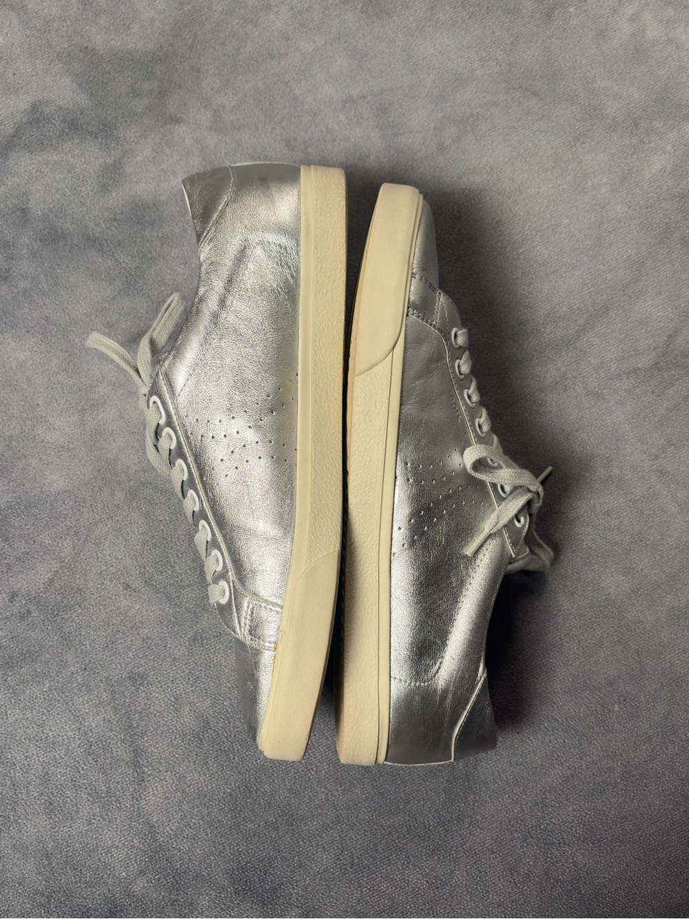 Celine by Hedi Slimane Triomphe TR01L Silver Logo Leather Low Top Sneakers - Picture 4 of 14